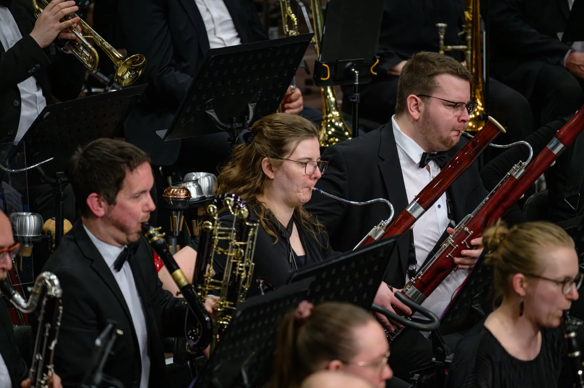 Fagottistin im Orchester
